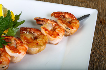 Tiger prawn skewer