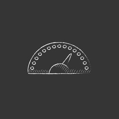 Speedometer. Drawn in chalk icon.
