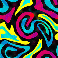 Graffiti psychedelic abstract color seamless background vector illustration