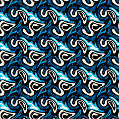 Graffiti small psychedelic seamless pattern vector illustration
