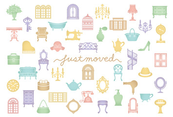 引越しはがき　アンティーク家具・雑貨