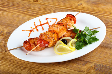Salmon skewers