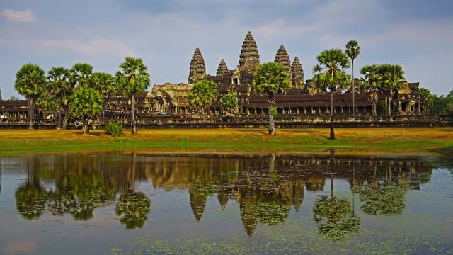 Angkor Wat temple in Siem Reap, Cambodia, timelapse 4k
