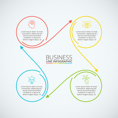 Thin line flat element for infographic.