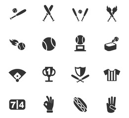 baseball icon set