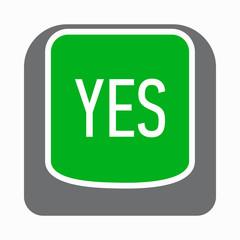 Yes green button icon, simple style