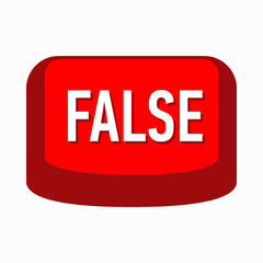 False red button icon, simple style 