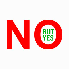 No but yes icon, simple style