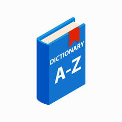 Dictionary book icon, isometric 3d style 