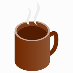 Tea and coffee cup icon, isometric 3d style