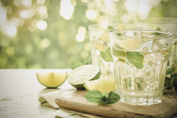 Fresh lemonade in glasses