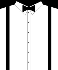 men's outfit short bow and suspenders