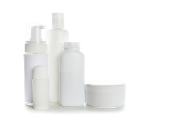 Cosmetic containers isolated on white