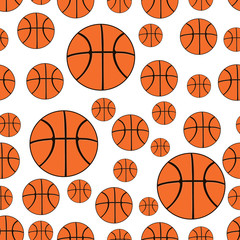 Seamless pattern. Seamless background with basketball balls.