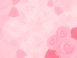 Vintage background with roses, pink