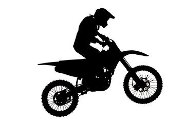 Obraz na płótnie Canvas Silhouette of motocross