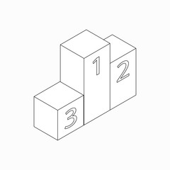 Winners podium icon, isometric 3d style