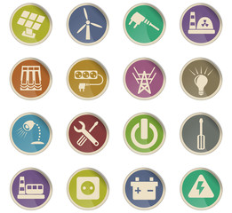 electricity icon set