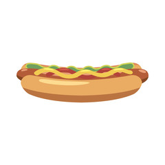 Hotdog icon, cartoon style