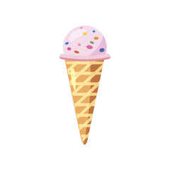 Ice cream cone icon, cartoon style