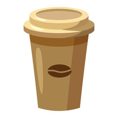 Disposable coffee cup icon, cartoon style