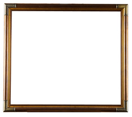 wooden decorative frame for painting isolated on white 