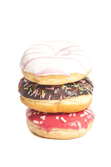 Colorful donut isolated on white background