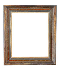 Fototapeta premium wooden decorative frame for painting isolated on white 