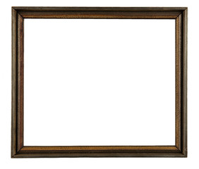 wooden decorative frame for painting isolated on white 