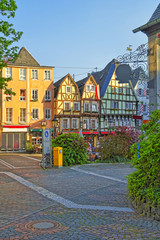 Street view in the City center of Linz am Rhein