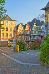 Obraz premium Street view in the City center of Linz am Rhein