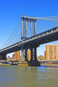 View on Manhattan bridge over East River