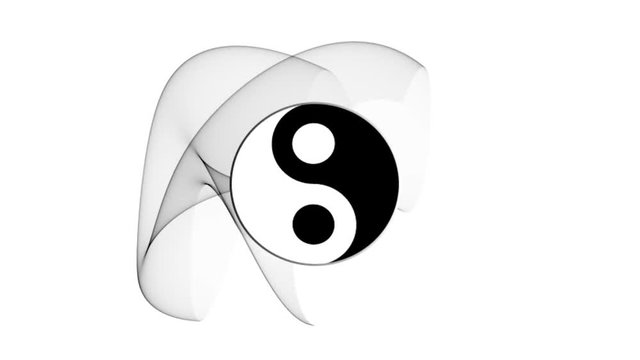 Ying yang symbol of harmony and balance in rotation