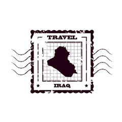 Rubber Stamp with Map of Iraq,vector illustration