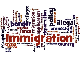 Immigration, word cloud concept 4