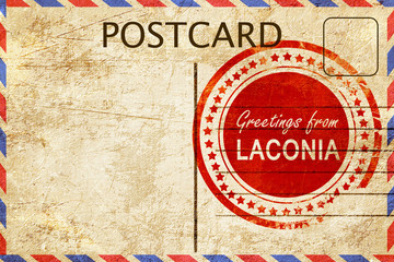 laconia stamp on a vintage, old postcard