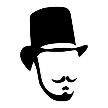 recommend clip art: Black Silhouette Gentleman. Mustache and Beard