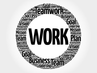 Work circle word cloud, business concept