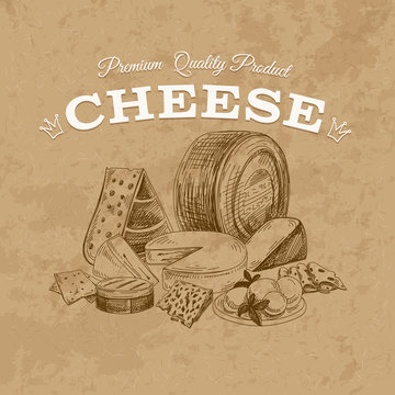 Cheese Vector hand drawn illustration