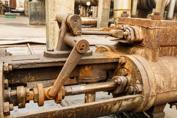 Industrial pipe valves Control system in the old steel mill