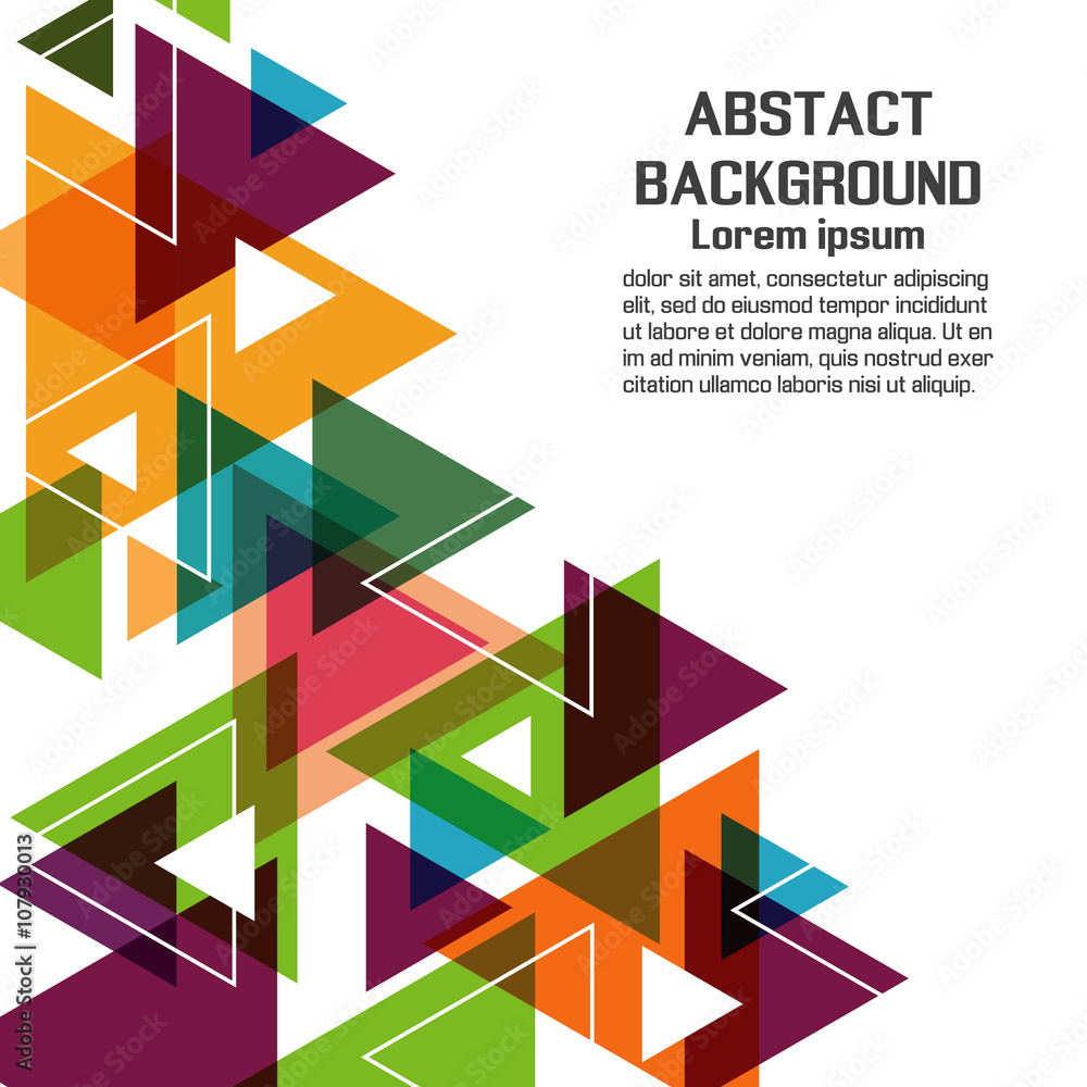 Poster abstract geometric background with triangles and color