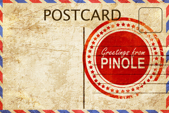 pinole stamp on a vintage, old postcard