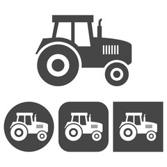 Tractor icons set - vector icon