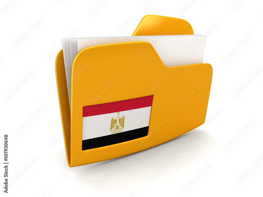 Poster folder and lists with egyptian flag. image with clipping path