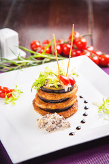 potato pancakes in restaurant