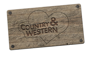 Country Western Herz - Typo - Brett Vintage