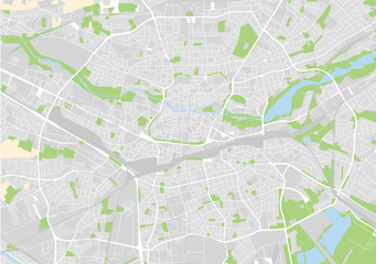 Fototapeta premium Wektorowa mapa miasta Norymbergi