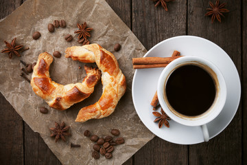 Coffee and croissants