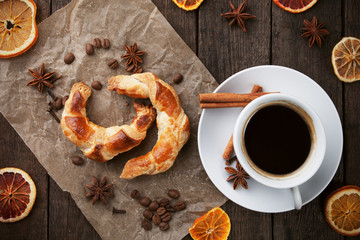 Coffee and croissants