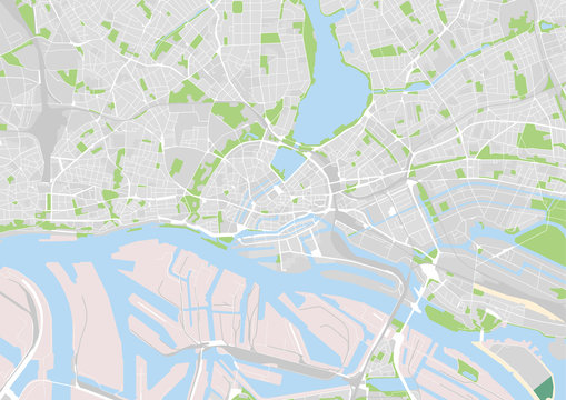 Vektor Stadtplan von Hamburg